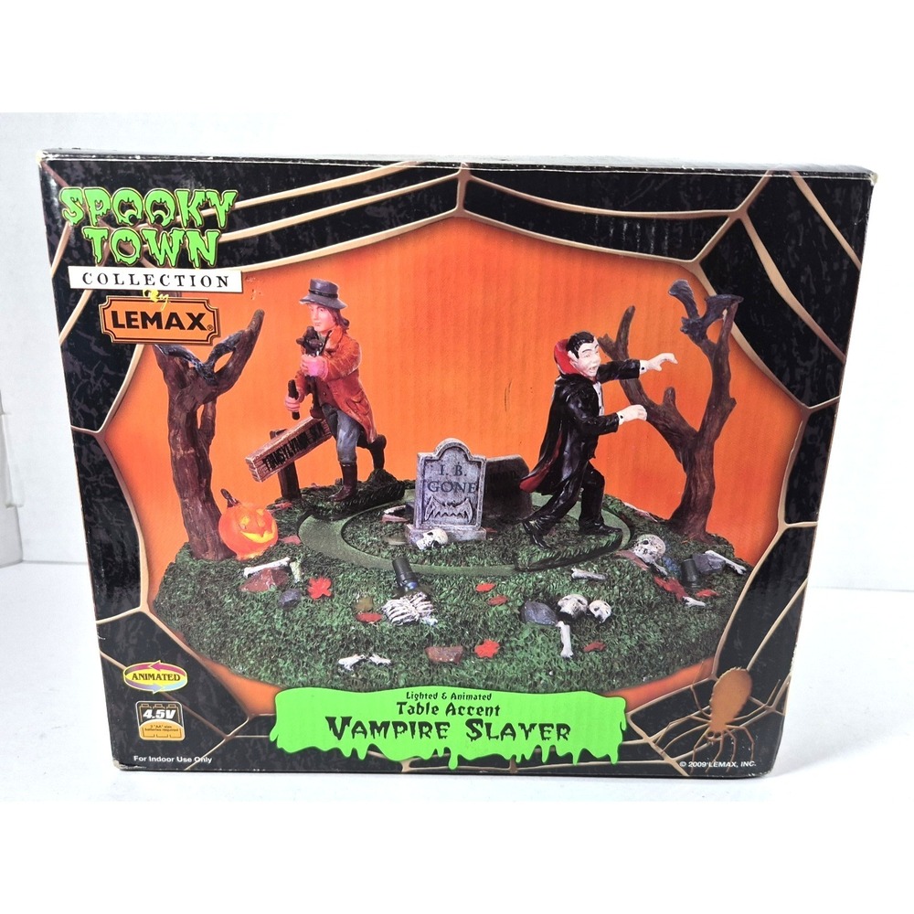 NEW Lemax Spooky Town Vampire Slayer Retired Beautiful Polyresin Halloween